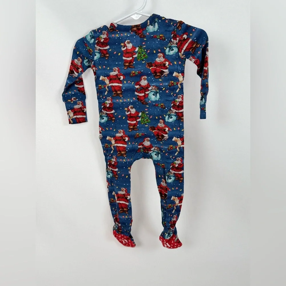 Posh‎ Peanut Santa Claus Footie Zippered One Piece New Bamboo Sz 3-6 m
